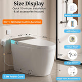 Smart Toilet with Elongated Heated Seat, Auto Flush, Manual Soft-Close Seat & Lid, Night Light