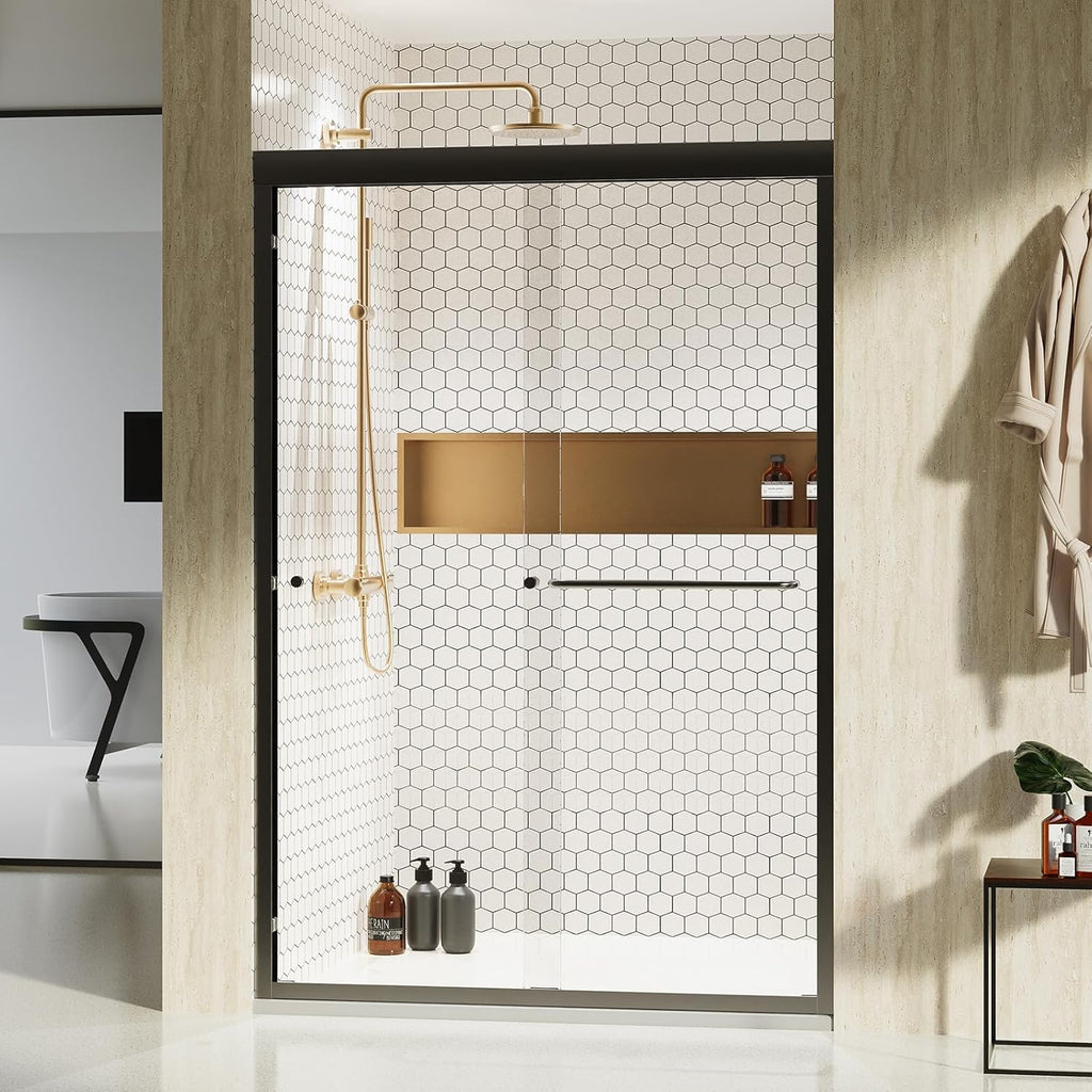 44-48 in. x 72 in. Sliding Shower Door, Adjustable Semi-Frameless Bypass Shower Door