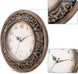 Plastic Silent Wall Clock, 13 Inch Vintage Large Wall Clocks, Battery Operated Round Bathroom Clock