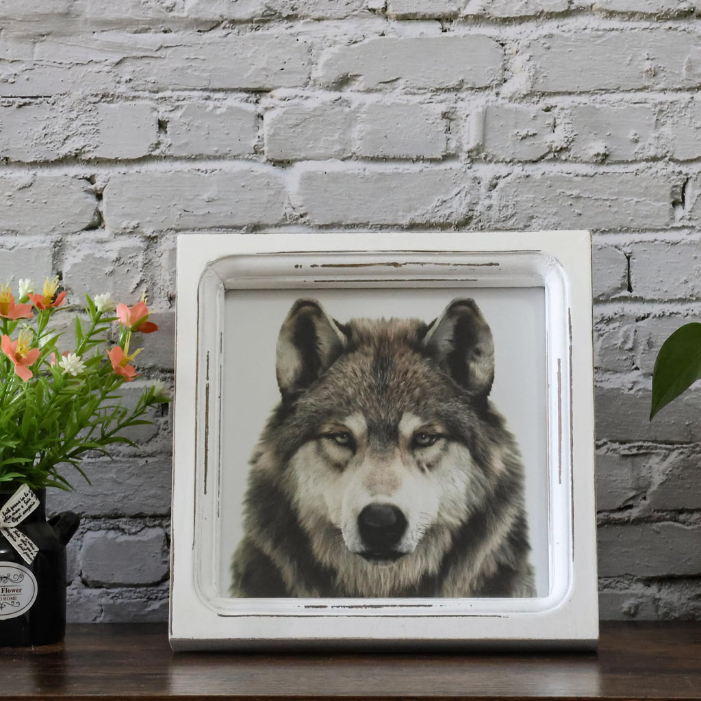 Picture Frames 6x6 Set of 2 Handmade Rustic Wood Frames with Hard Glass - 2 Pack Small Mini Cute Picture frames for