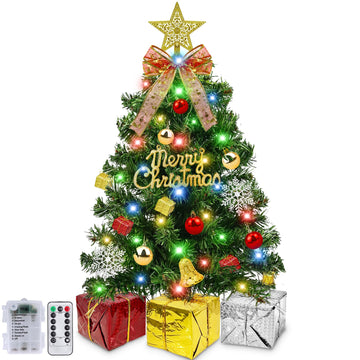 Remote Control 24 Inch/2FT Tabletop Christmas Tree with Lights Timer