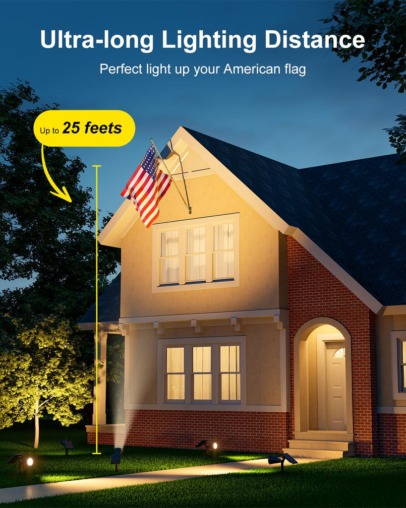 6 Pack Solar Spot Lights Outdoor Warm White LED Waterproof Landscape