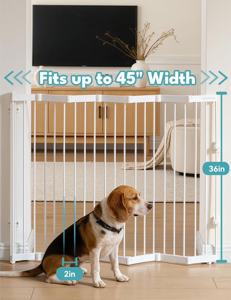 Retractable Safety Gate, Metal Adjustable Dog Gate for Doorways, Stairs & Hallways, Expands to 45" Wide, 36" Tall