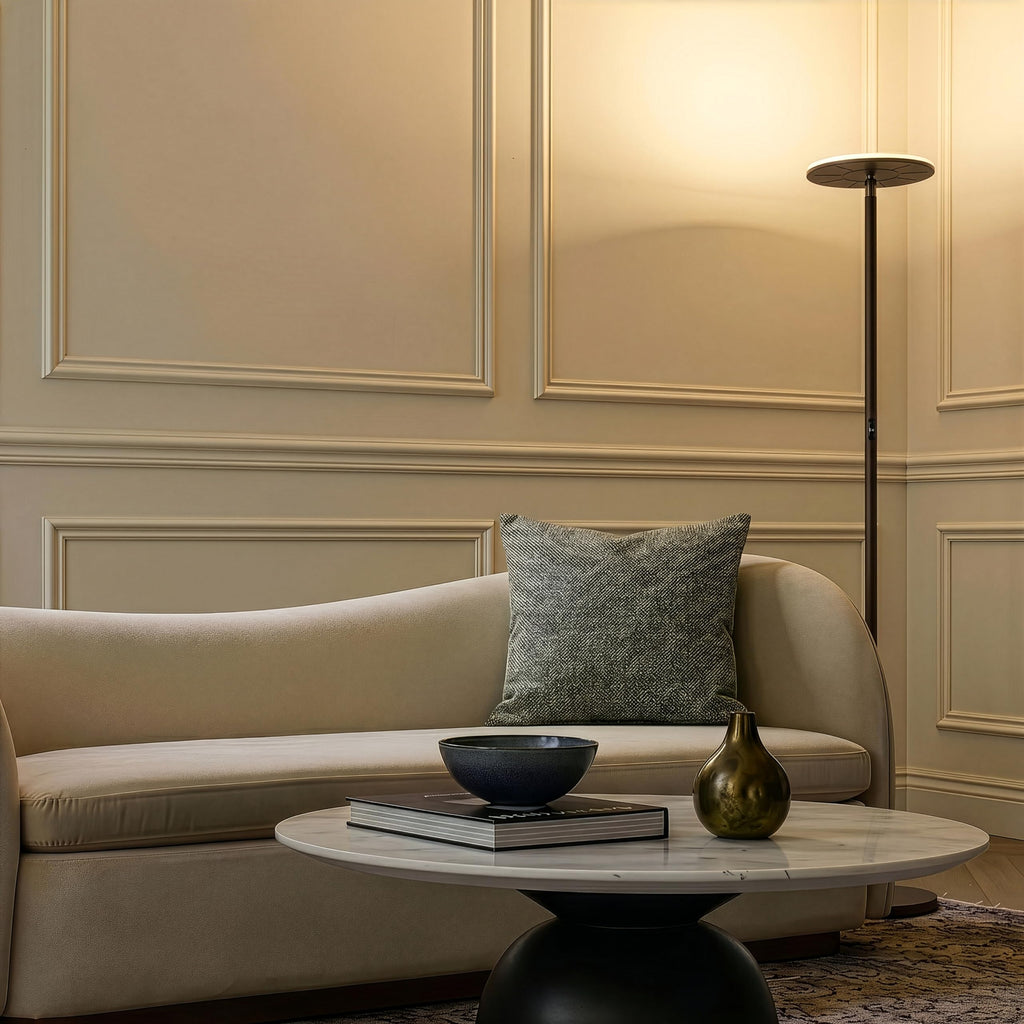 Sky LED Floor lamp, Torchiere Super Bright Floor Lamp Decor & Office - Dimmable, Tall Standing Lamp with Warm Light &