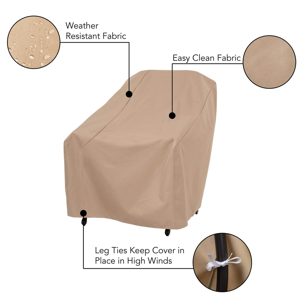 Basics Patio Chair Cover - Weather-Resistant Fabric - Furniture Protection Perfect, Deck, and Porch - 33" L x 34" W