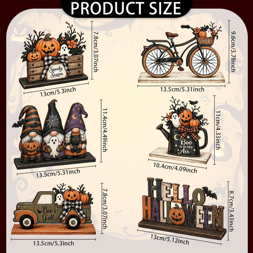 Halloween Decor Indoor, Halloween Table Decorations Indoor - Set of 6