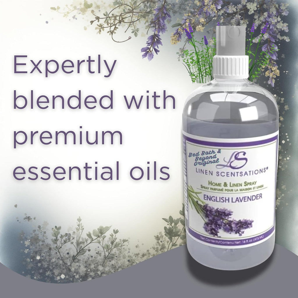 English Lavender Linen Spray - Natural Room and Fabric Freshener - Set of 2
