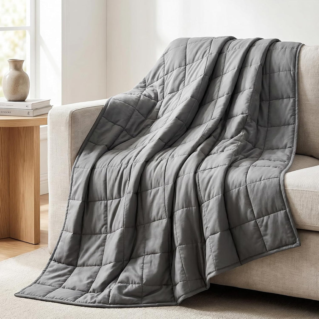 Weighted Blanket for Adults(60"x80",20lbs, Grey) Queen Size Soft Cooling Heavy Blanket for Sleeping, Breathable