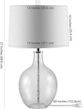 Nadine Clear Glass 26-inch Bedroom Living Room Home Office Desk Nightstand Table Lamp (LED Bulb Included)