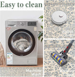 Zenith Floral 3x5 Area Rug Machine Washable Soft Low-Pile Non-Slip Vintage Botanical Aesthetic Throw