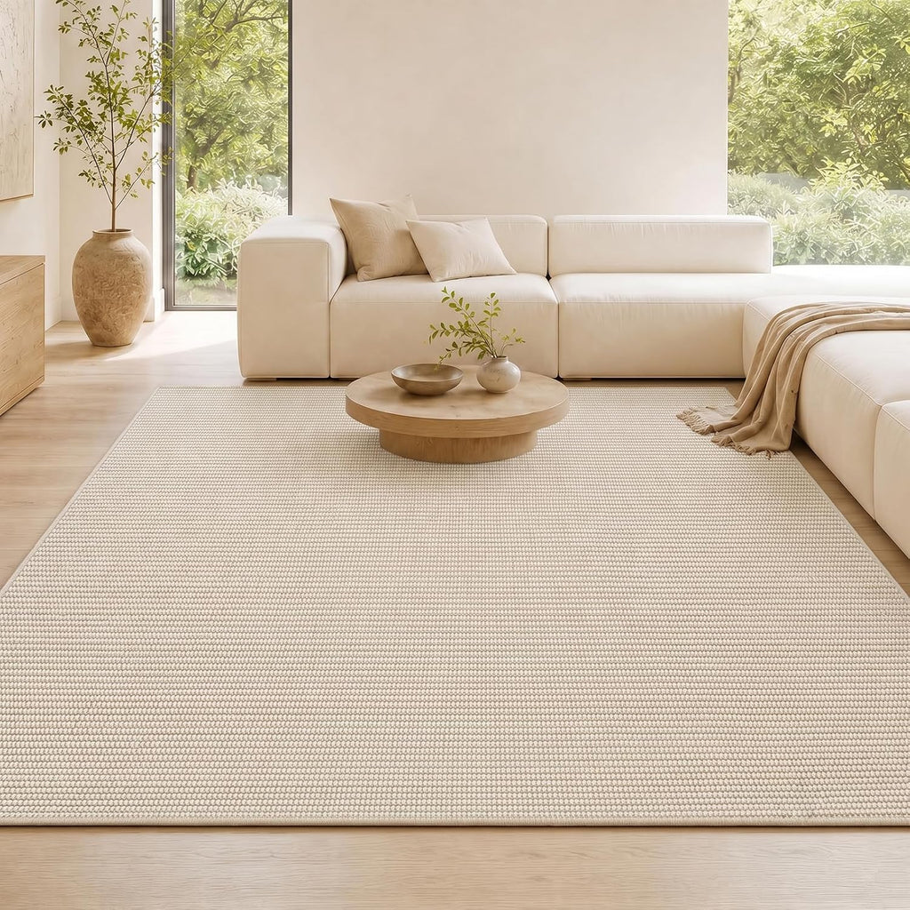 Washable Easy Jute Rug 8x10, Non Slip, Indoor Outdoor Natural Color Fiber Large Area Rugs , Boho Woven Design