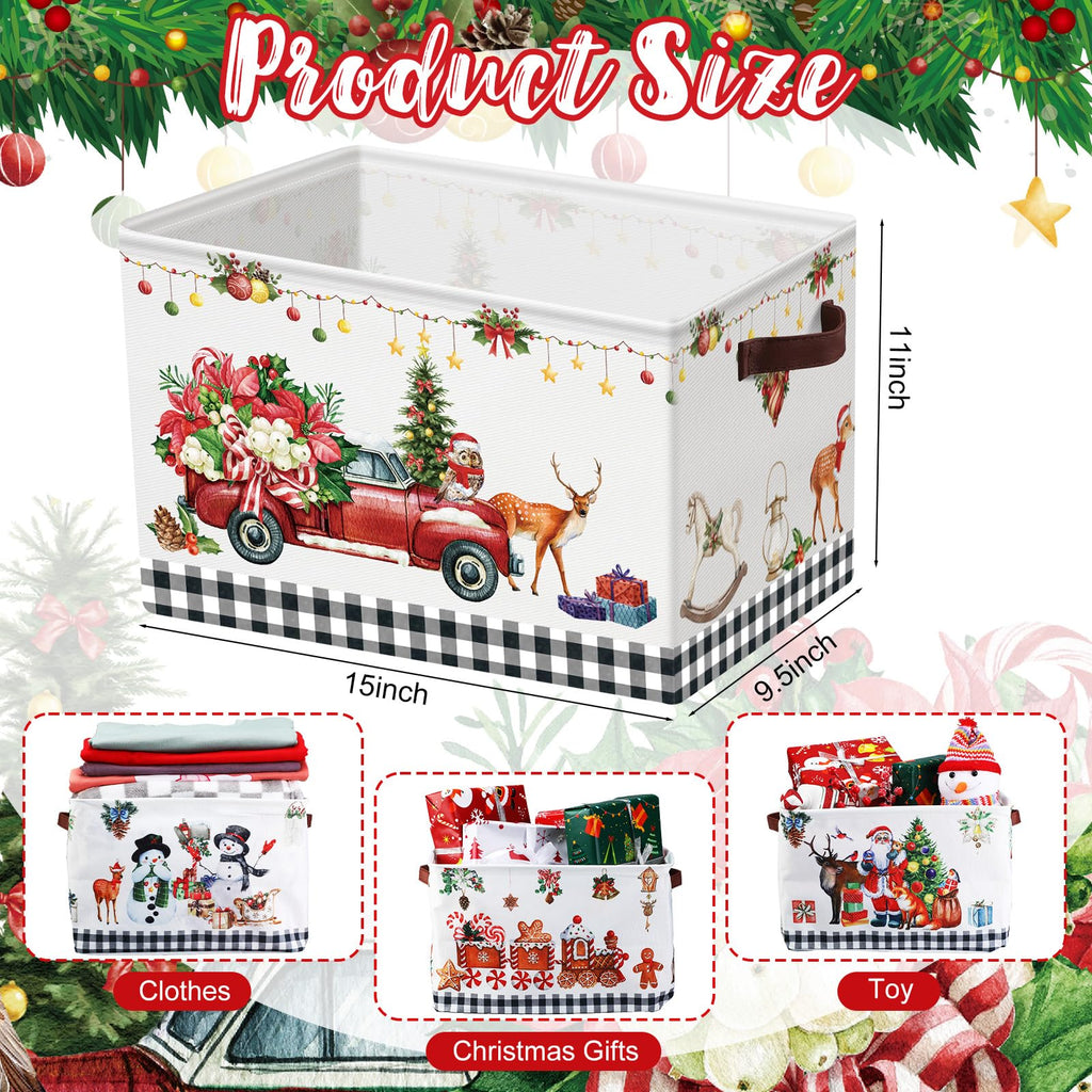 4 Pcs Large Christmas Basket for Gifts Empty, Rustic