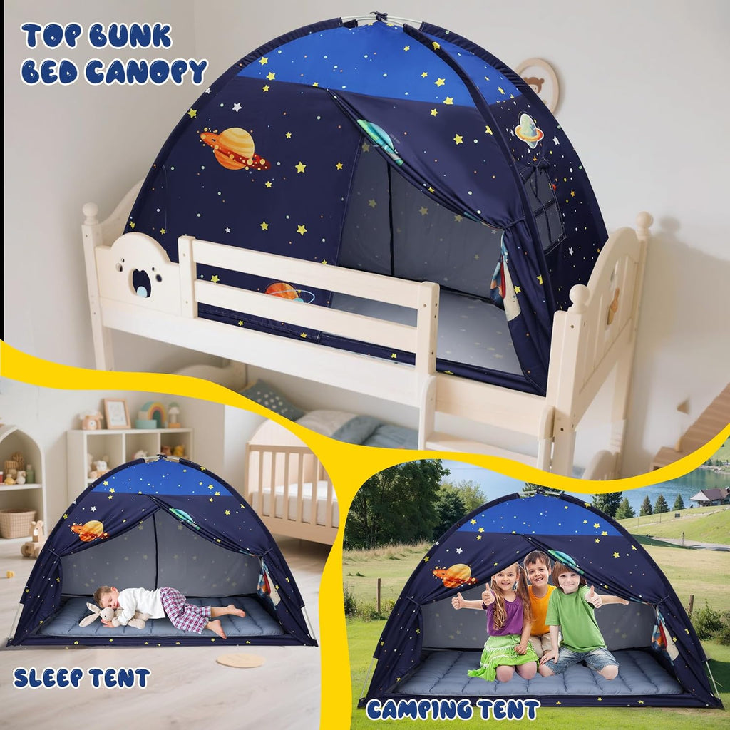 Twin Bed Tent Canopy, Space Indoor Toddler Bed Tent for Kids