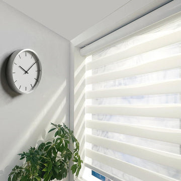 Cordless Zebra Blinds for Windows (White Color) (Maximum Height 72") (Width 73")