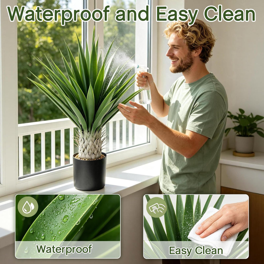36 Inch Fake Plants, Artificial Agave Plant Outdoor Potted Snake Plant