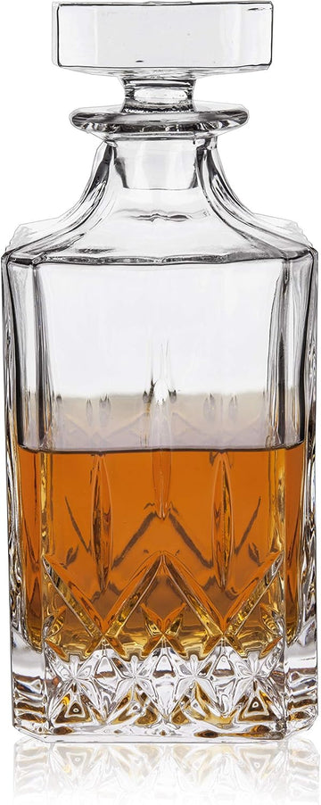 Admiral Whiskey Decanter with Stopper, Elegant Liquor Decanter for Bourbon, Scotch, Spirits, Wedding Gifts, Man Cave