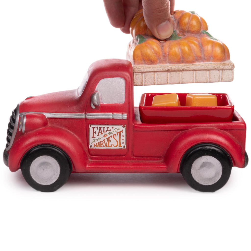 Pumpkins and Red Truck Fall Wax Warmer for Scented Wax Melts