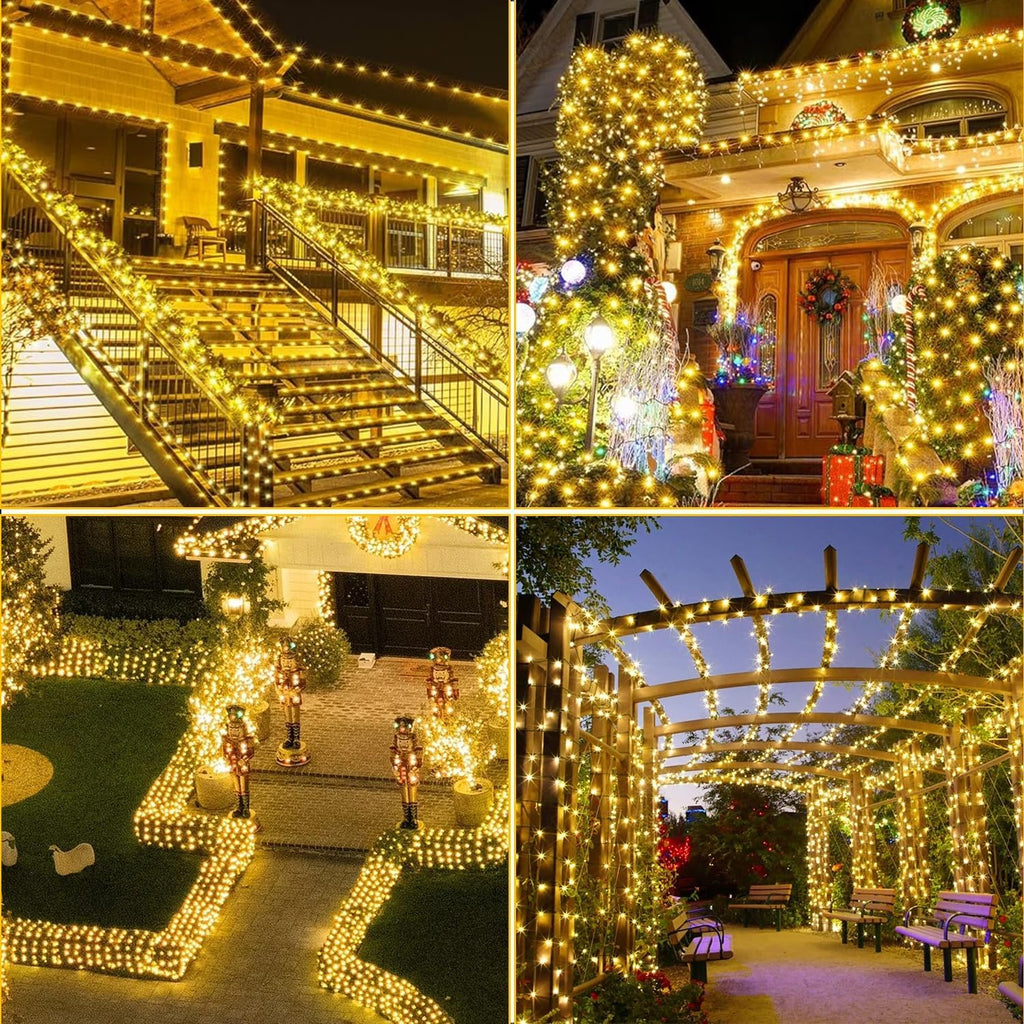 328 FT 1000 LED Christmas Lights, 8 Lighting Modes with Remote & Timer Christmas Tree Lights, Waterproof for Outdoor