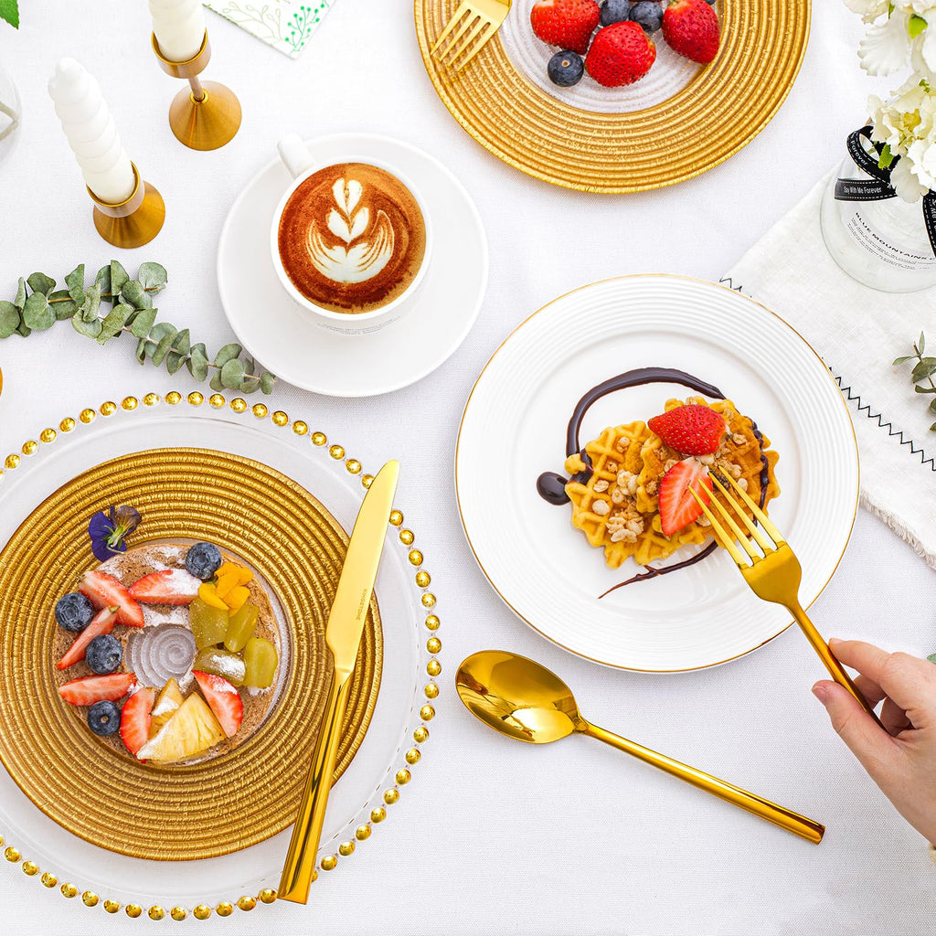 Gold Silverware Set for 4, 20-Piece Stainless Steel Flatware Cutlery Set