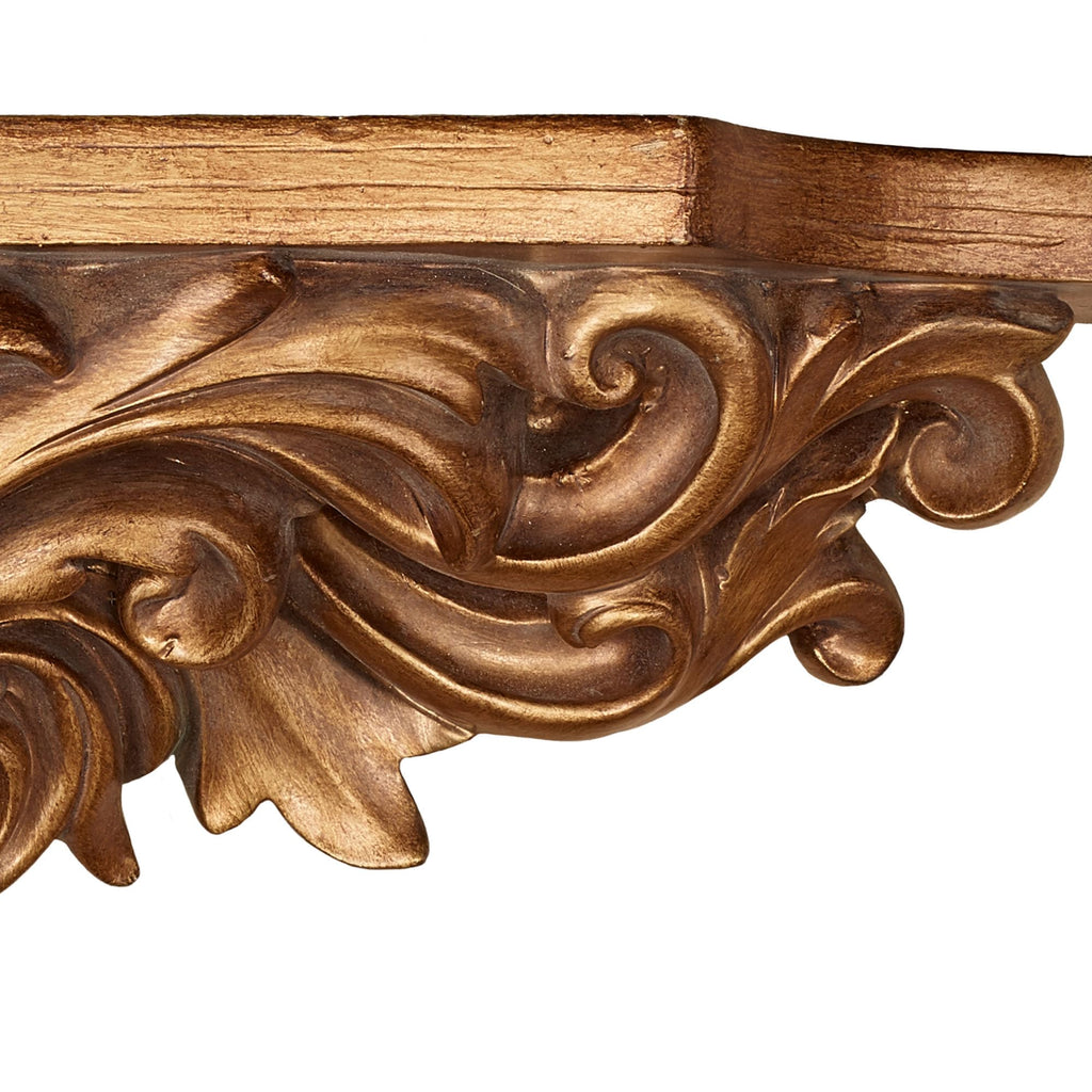 Astrella Wall Shelf, Aged Gold, 22 inches Wide