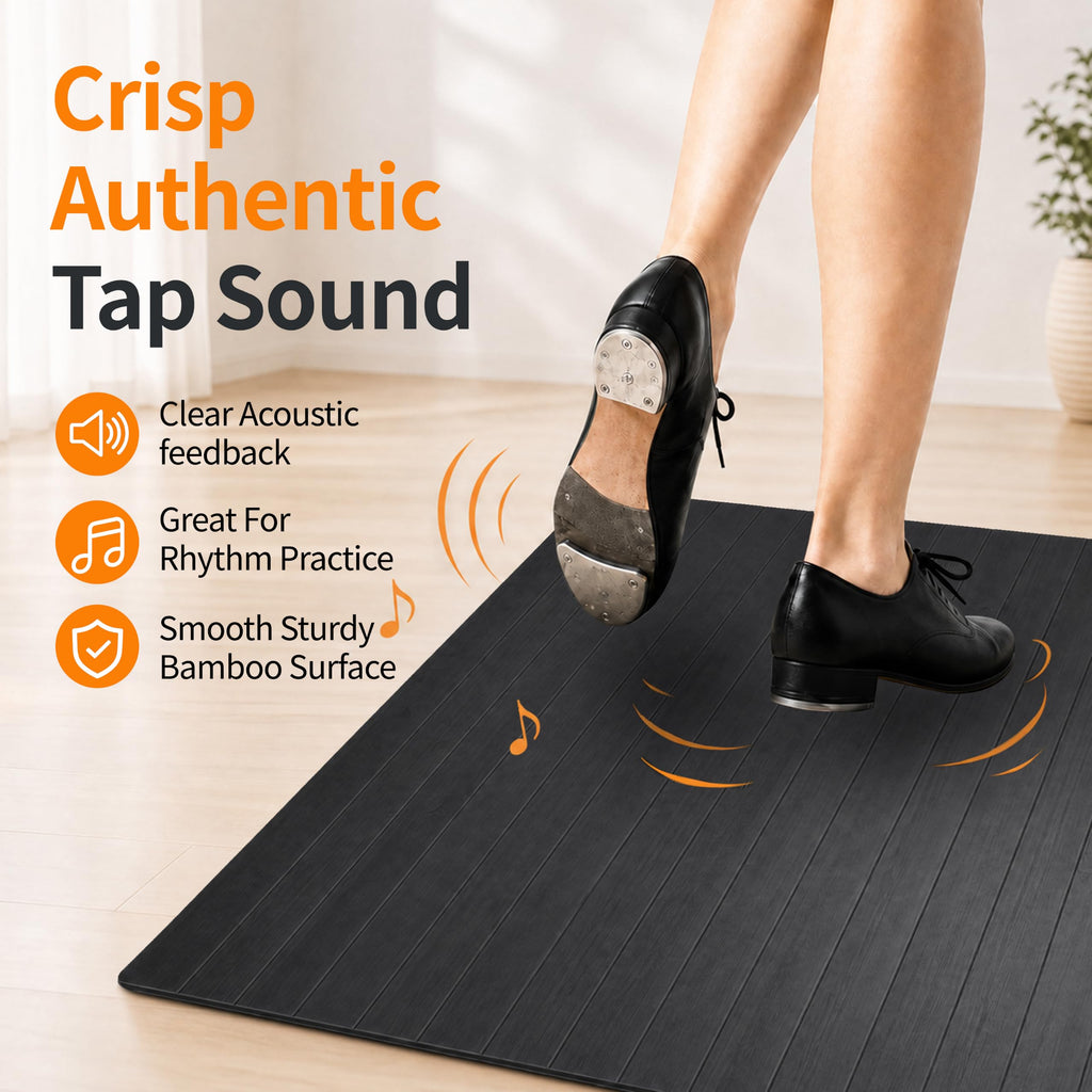 Foldable Tap Dance Floor, Portable Tap Board, 47.8"x38.5"-Black