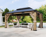 12' x 16' Heavy Duty Hardtop Gazebo with Double Metal Roof
