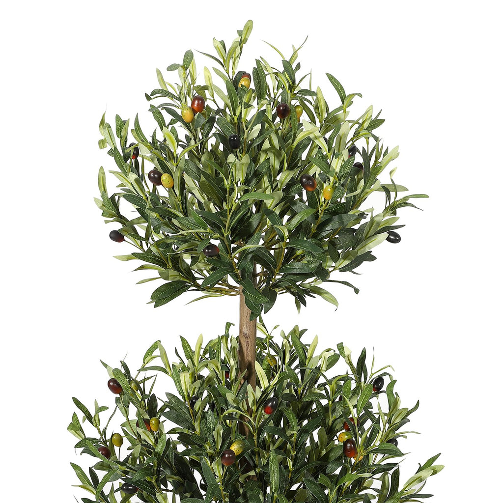 5FT Artificial Olive Tree, Triple Ball Topiary Fake Plants