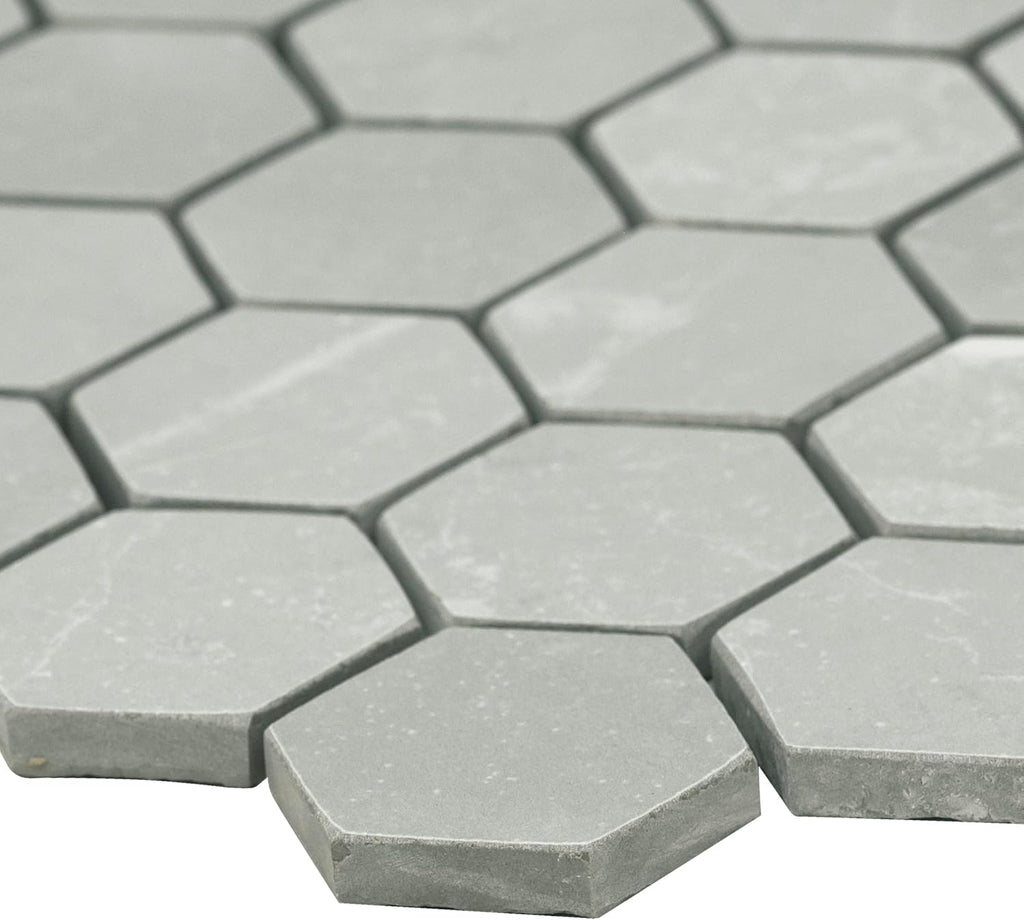 Sande Grey 2in. x 2in. Hexagon Matte Porcelain Mosaic Tile Flooring