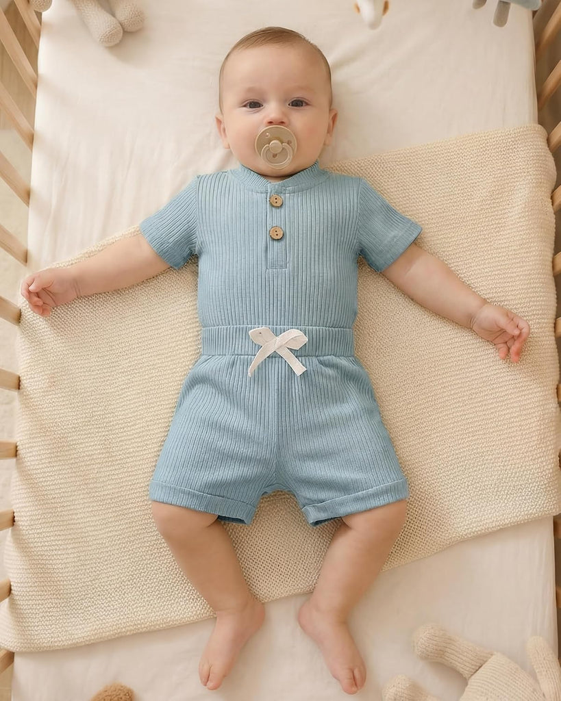 Newborn Boy Clothes Baby Boy Outfits Set Baby Boy Summer Clothes Soft Cotton Short Sleeve Top and Shorts