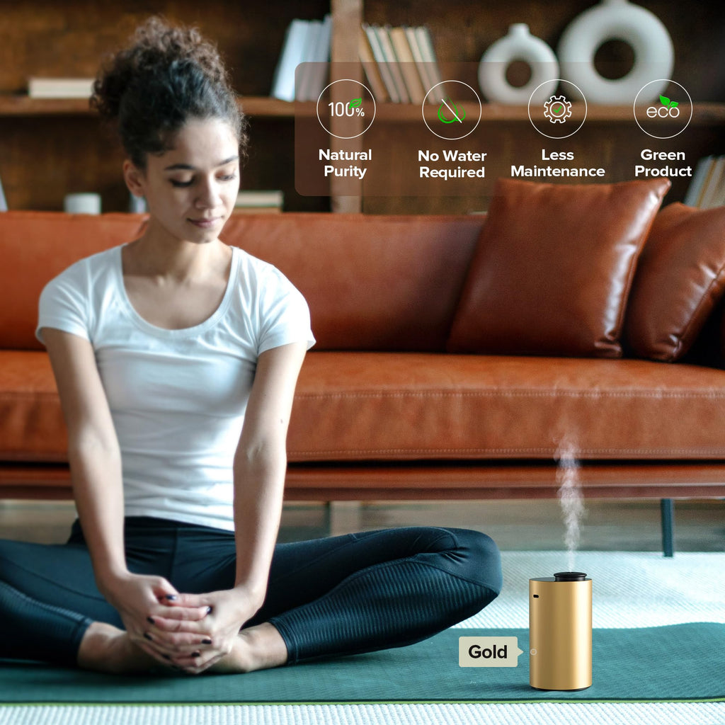 ANX Waterless Essential Oil Diffuser Starter Kit, Gold