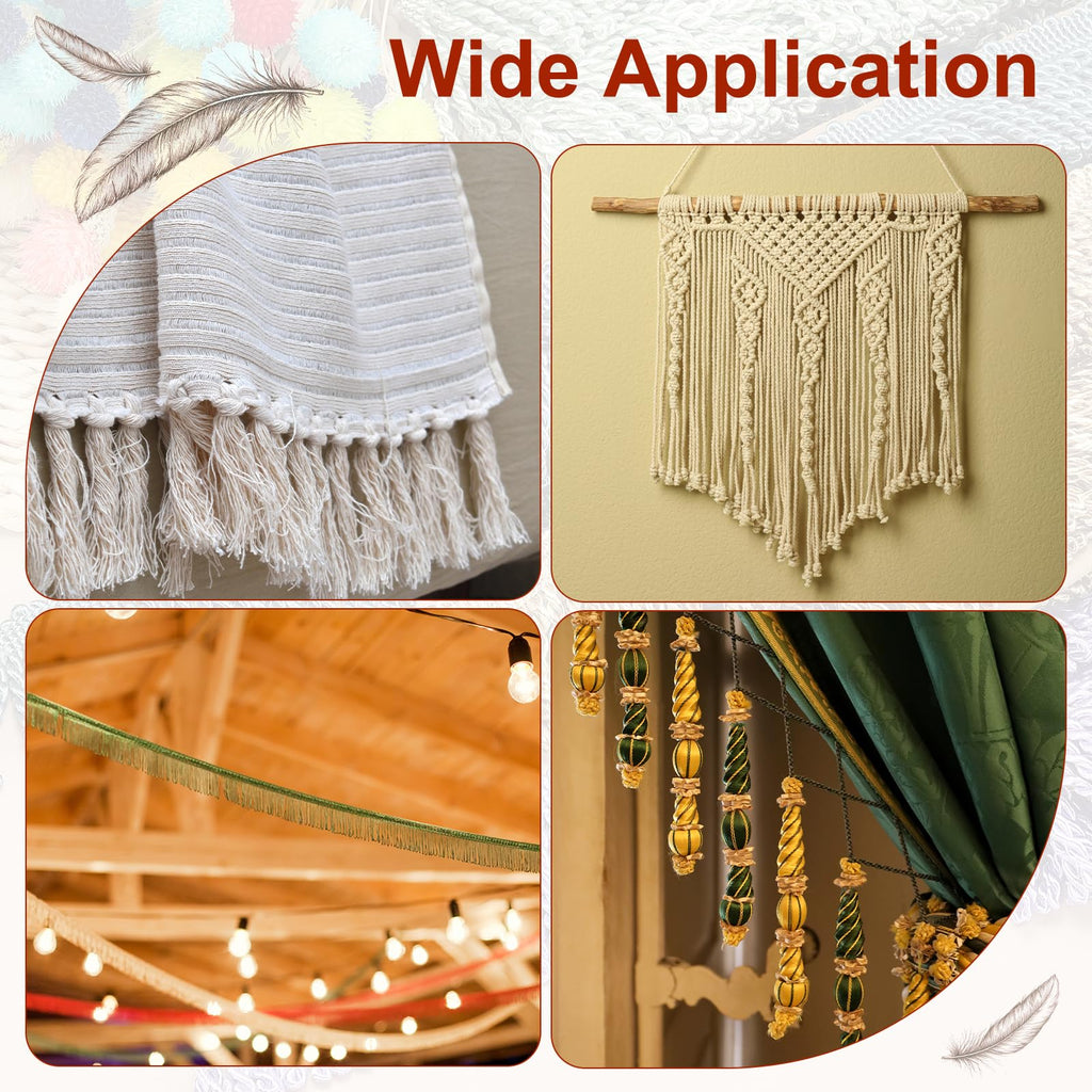 Gray Fringe Trim, 5 Yards x 4inch Fringe Trim Curtain Tassel Thick Long Fabric Sewing for Curtain Sofa Clothes DIY