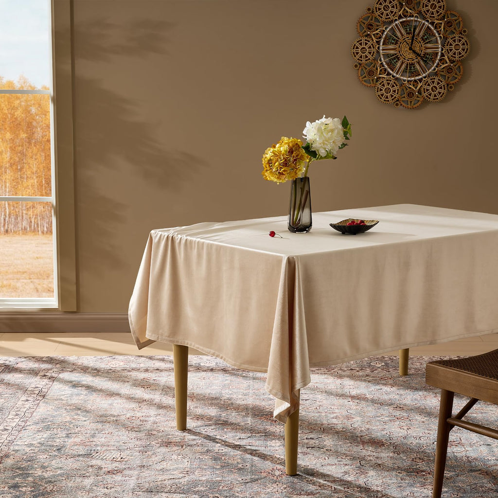 Velvet Tablecloths Rectangular 55x84 Inch French Luxury Solid Table Cloth