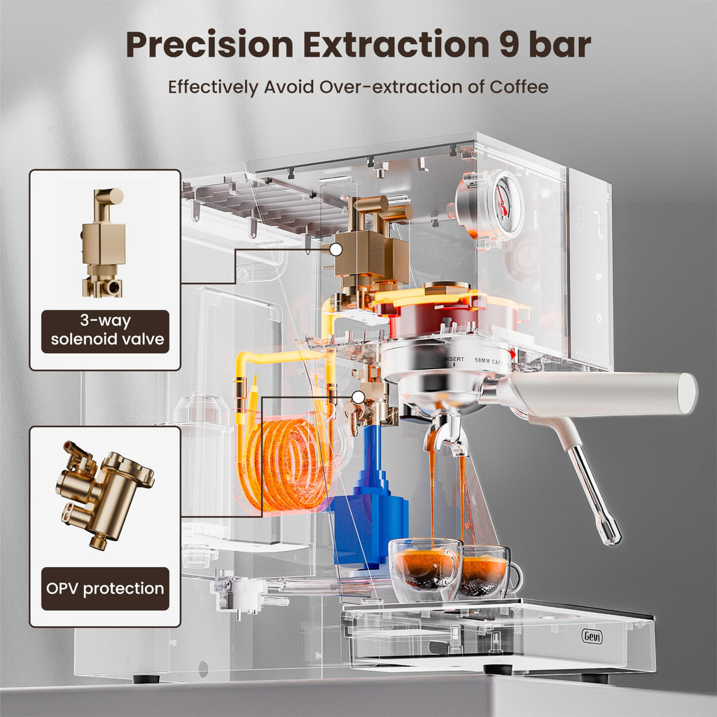 20 Bar Professional Espresso Machines for Latte/Cappuccino, White