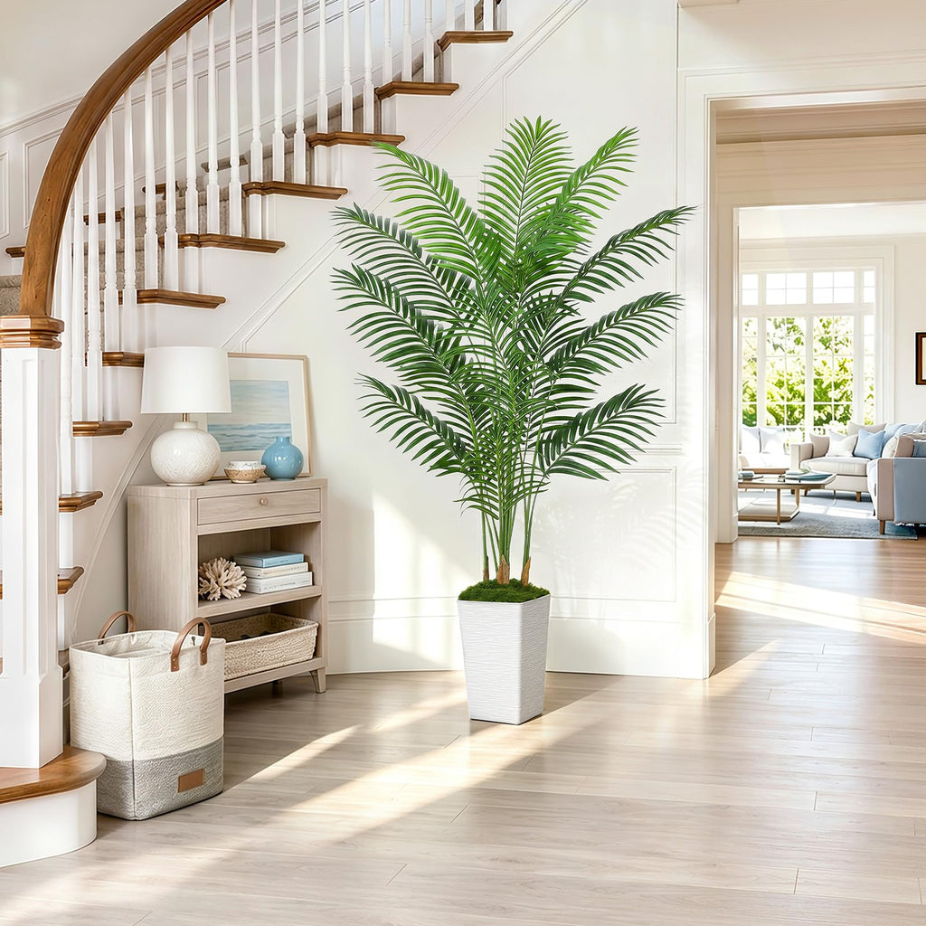 Artificial Palm Tree, 6FT Tall Fake Plant, Faux Tropical Areca Tree