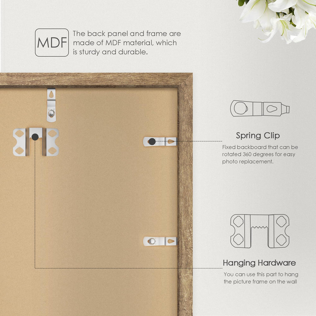 24x36 Poster Frame Natural Woodgrain Brown, for Wall Mount, 1 Pack