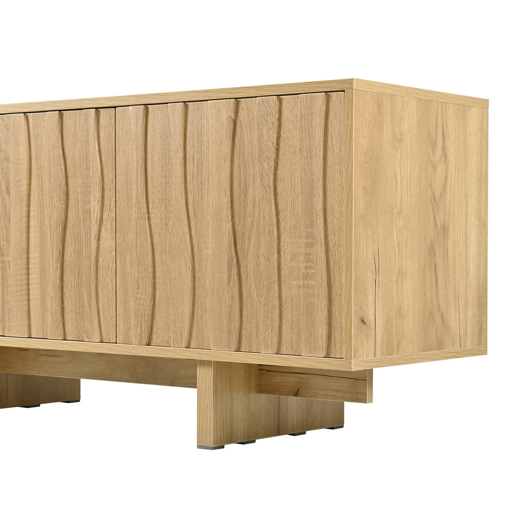 70'' Farmhouse TV Stand for TVs up to 75", Natural Media Console