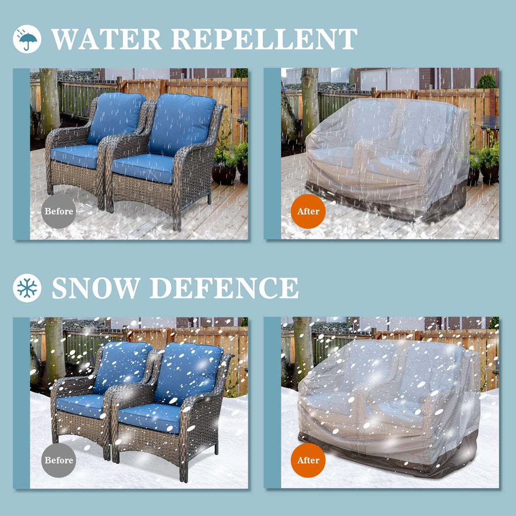 Patio Furniture Set Cover Outdoor Sectional Sofa Couch Chair Ottoman Waterproof Covers General Purpose, 58" L x 36" W