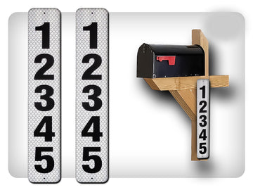Curb N Sign Mailbox Numbers Plaques - 3 x 10 Inch Made of Premium Reflective Silk-Screened Aluminum - Super