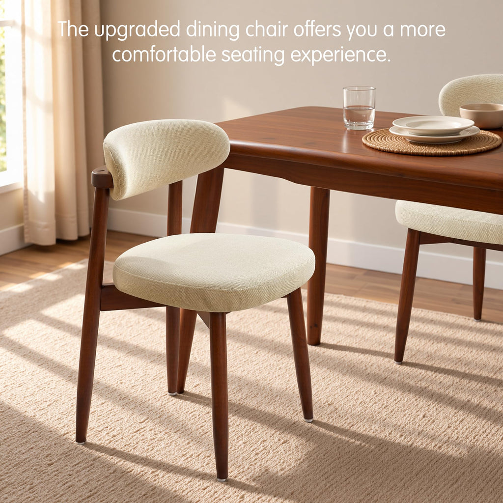 Dining Chairs Set of 6, Upholstered Solid Wood Dining Room Chairs