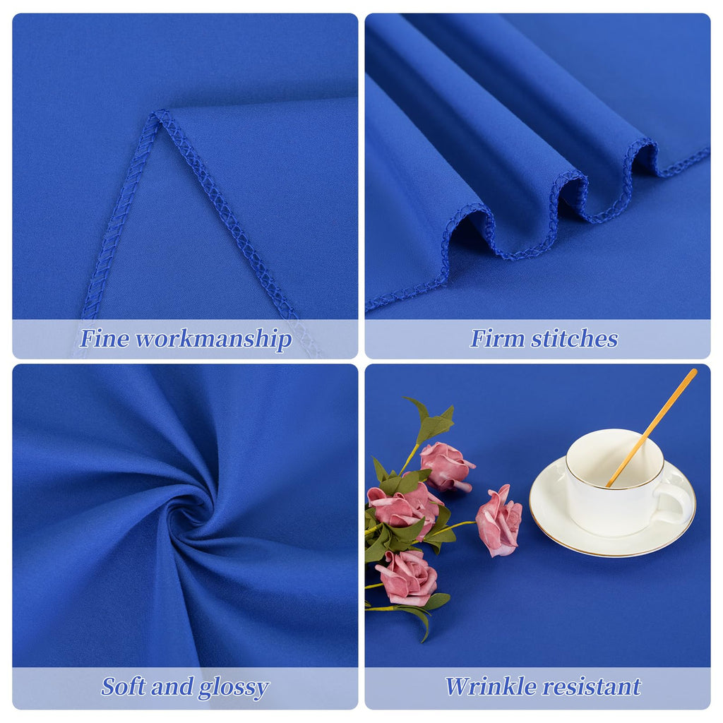 12 Packs 120 Inch Royal Blue Round Polyester Tablecloths