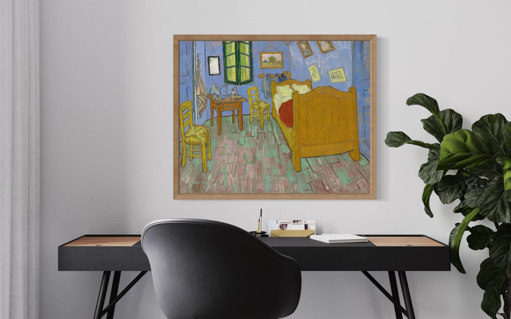 The Bedroom (1889) Van Gogh Wood Framed Wall Art Print Poster, Vintage Landscape Painting Wall Art, for and Living