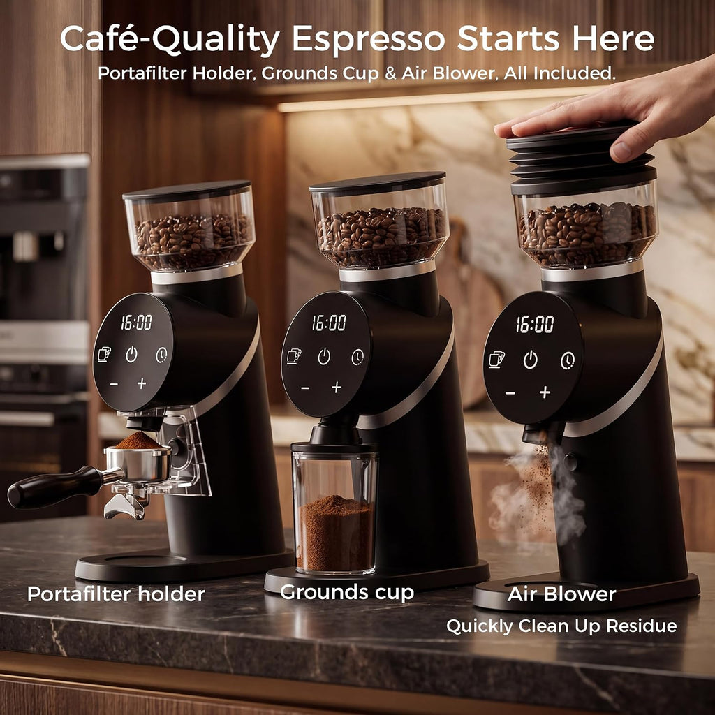 Coffee Grinder Electric Coffee Bean Grinder with 48mm Titanium Plated Conical Burrs, 51 Grind Settings for Espresso