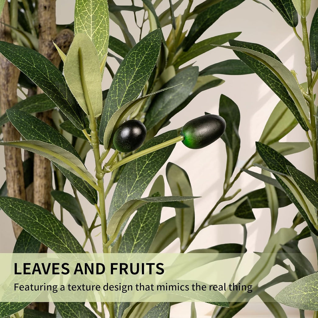 Artificial Olive Trees,6FT Tall Faux Olive Tree with Planter,Fake Olive Tree for Modern Home Office House Living Room