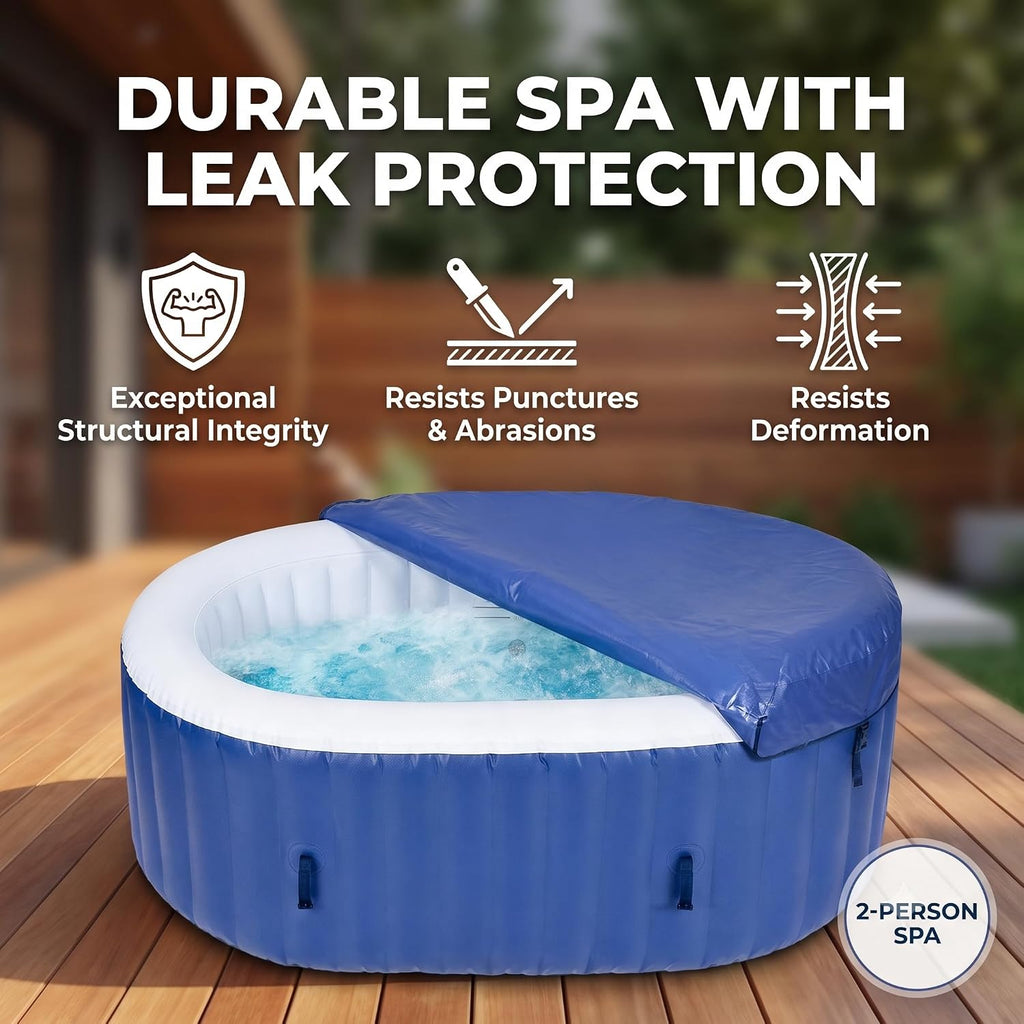 2 Person Inflatable Hot Tub with 100 Air Jets - Portable Outdoor Spa | 100 Air Jets, Portable, Outdoor Spa
