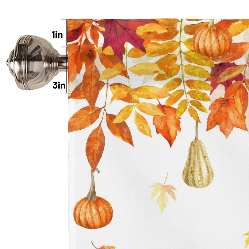 Fall Maple Leaves Curtain Valance 1 Panel, Rod Pocket 54x18 in