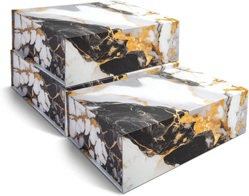 Luxury Keepsake Gift Box 3-Pack Marble Gold Decorative Boxes - Set of 3