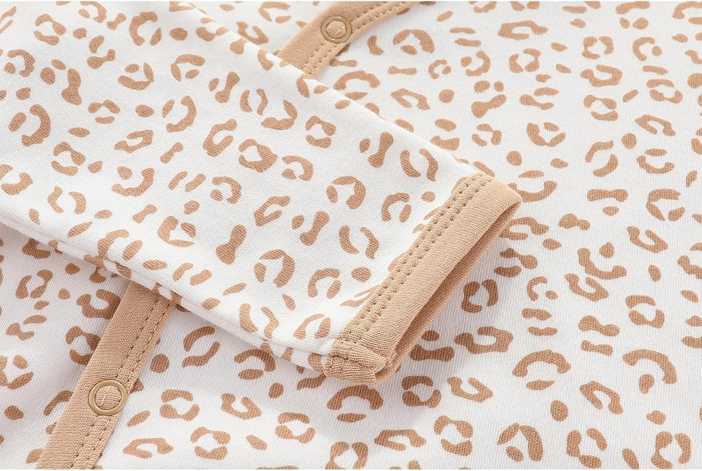 3 Pack Long Sleeve Baby Footed Rompers