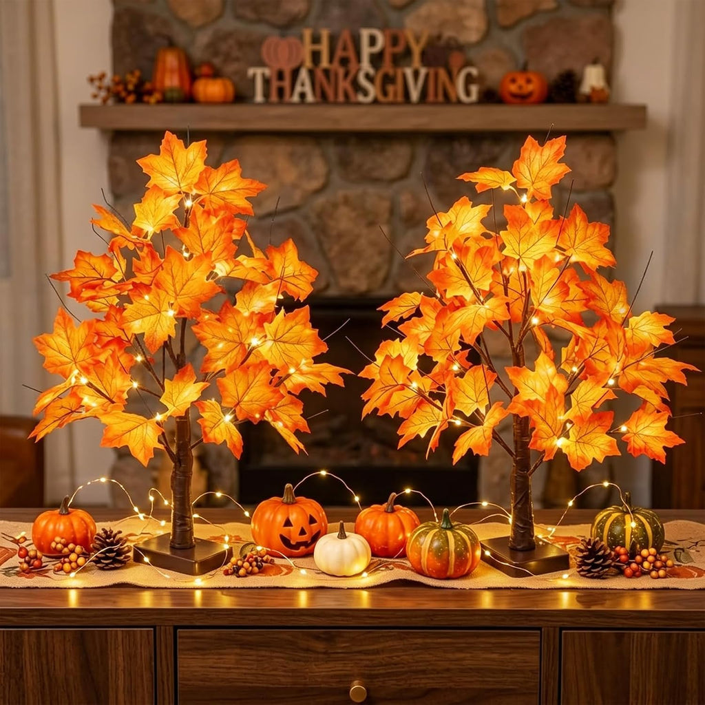 Fall Decorations Fall Maple Tree Fall Decor Fall Trees - Set of 2