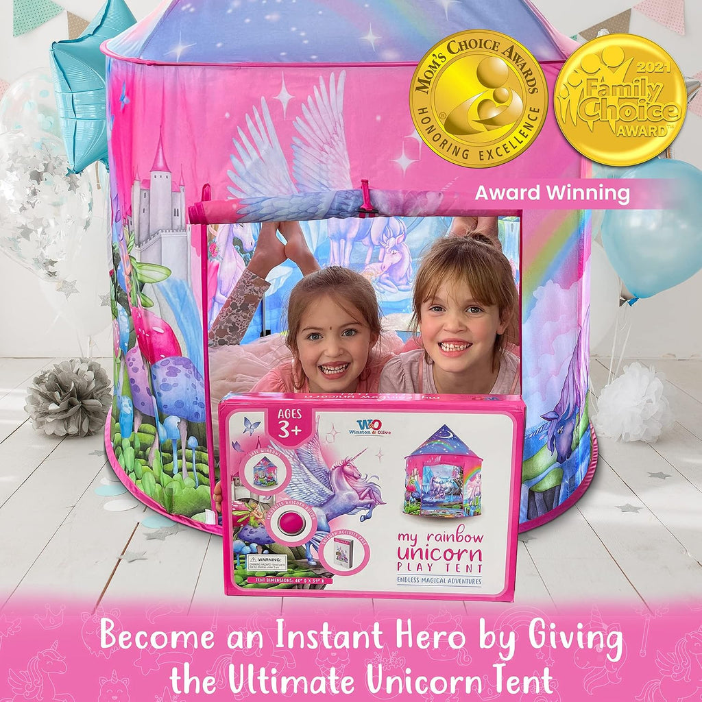 Unicorn Sparkle Play Tent with Magical Sounds for Indoor/Outdoor Play