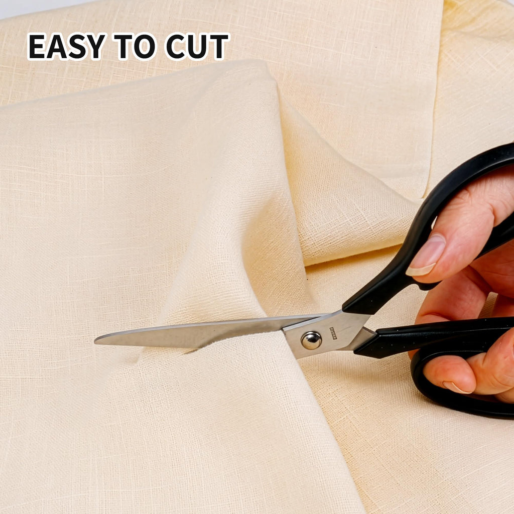 Off-White Linen Needlework Fabric for Tablecloth (57 by 39 Inch)